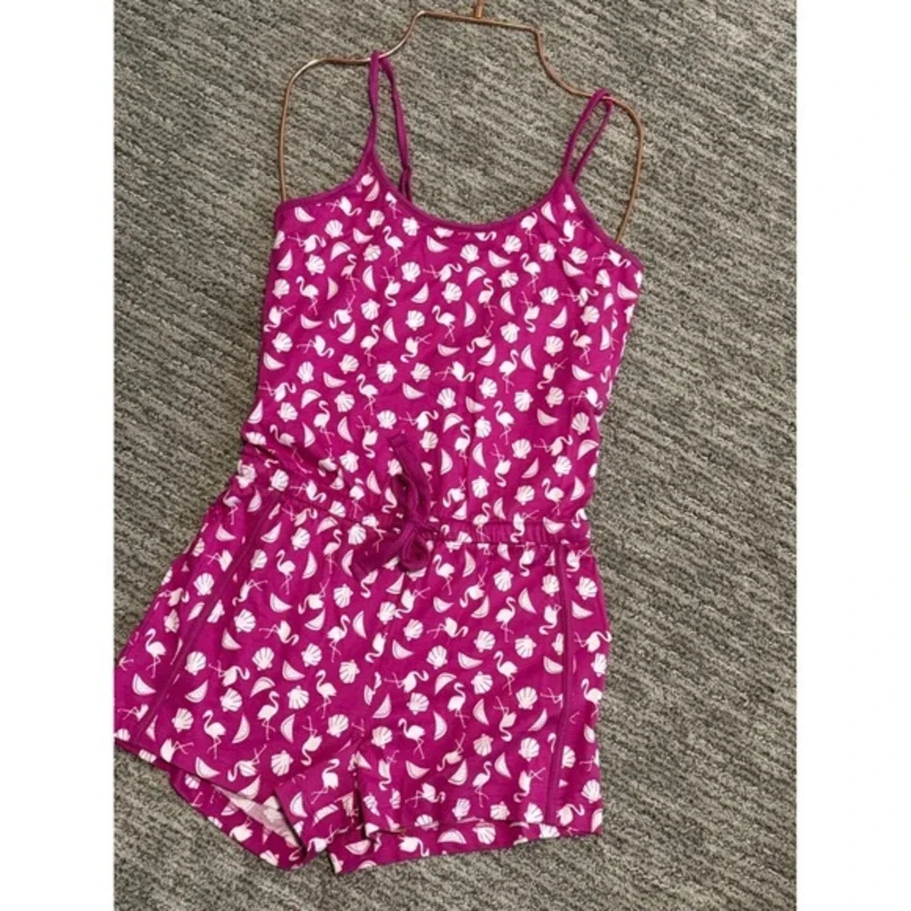 Cosa Bella Girls‎ Tropical Flamingo Romper Pajamas with Drawstring size XL